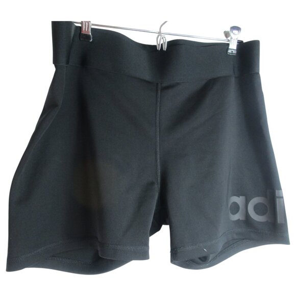 Adidas Climalite‎ Compression Shorts Womens XL Black Yoga Training Elastic Waist - Picture 1 of 4